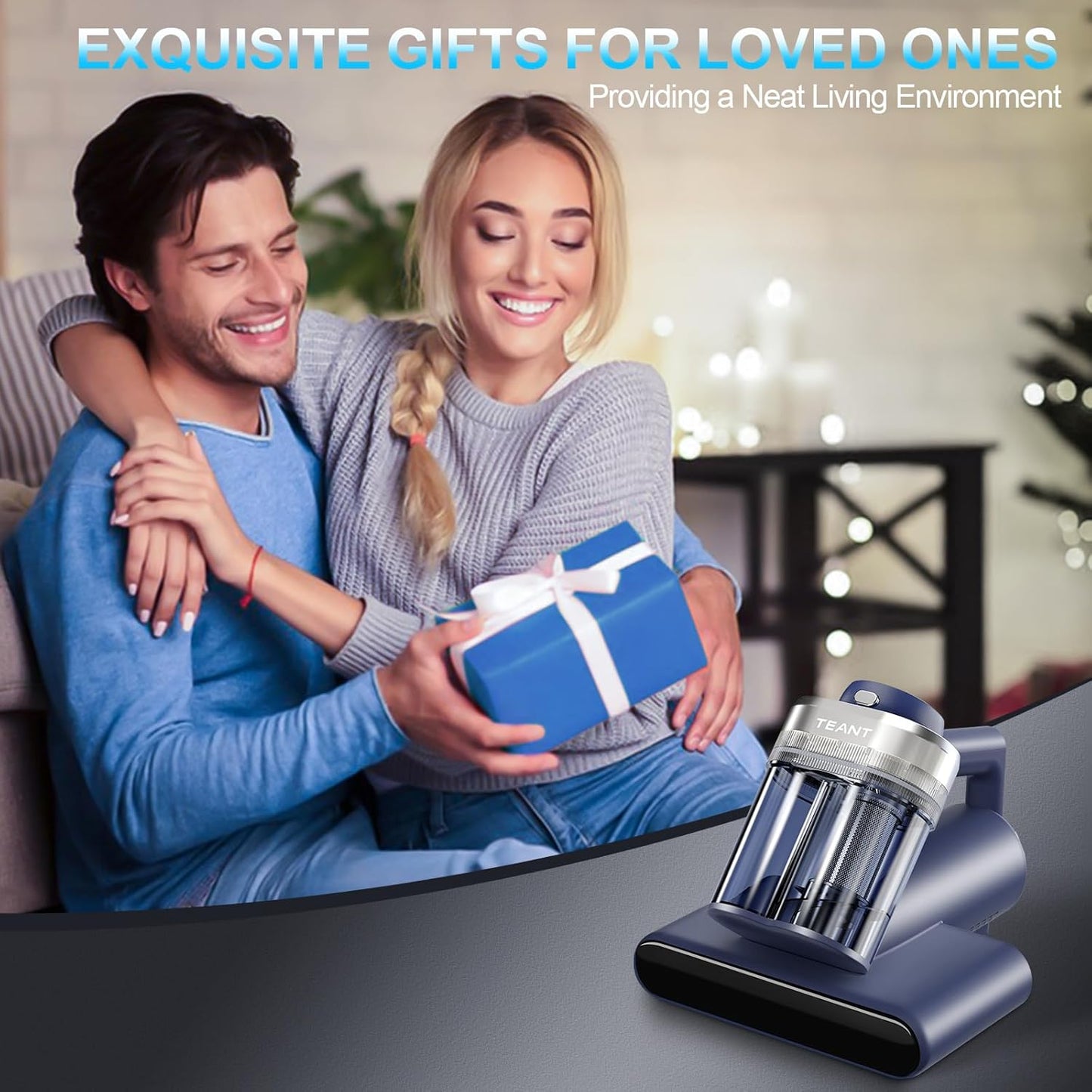 Mattress Vacuum Cleaner with 16kPa Suction & 33,000 RPM Tapping, 149°F Hot Air for Beds and Pets